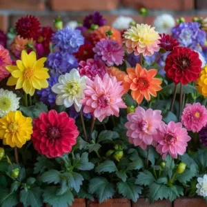 Dahlia variabilis 'Double Figaro Mixed'