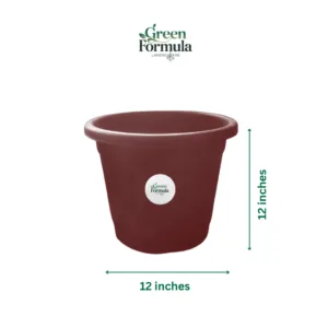 12 inch Brown Plastic Pot
