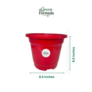 8.5 inch Red Plastic Pot