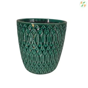 Green ceramic planter