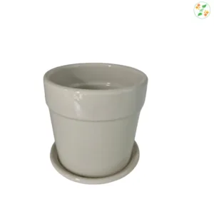Creamy white ceramic pot