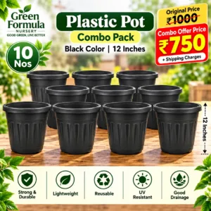 12" Plastic Pot Black Comobo Offer (10 nos)